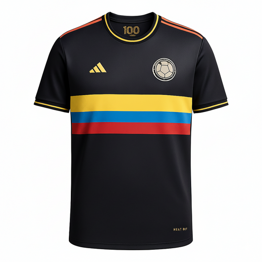 Camiseta Oficial Colombia 100 Años Negra