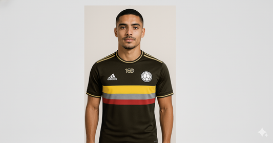 Camiseta Oficial Colombia 100 Años Negra